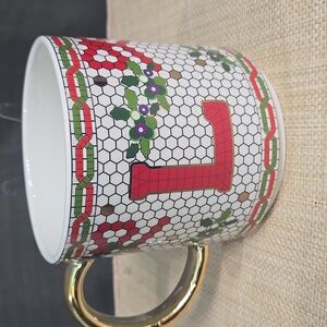 Gold Handle Monogram Mug - L